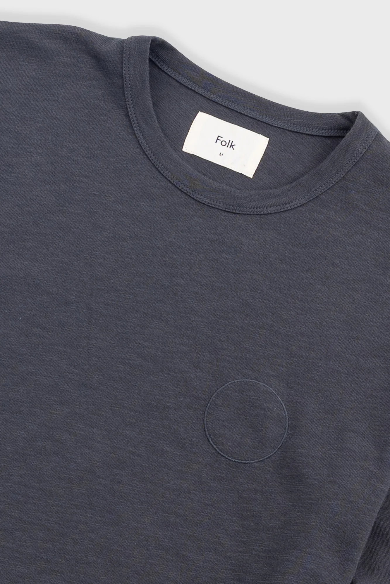 Slub Embroidered T-Shirt - Soft Black - Image 5