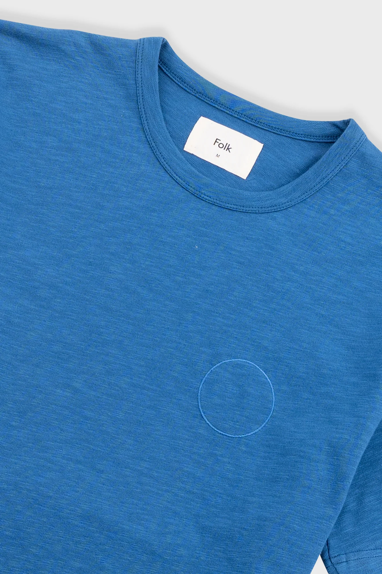 Slub Embroidered T-Shirt - Soft Blue - Image 5
