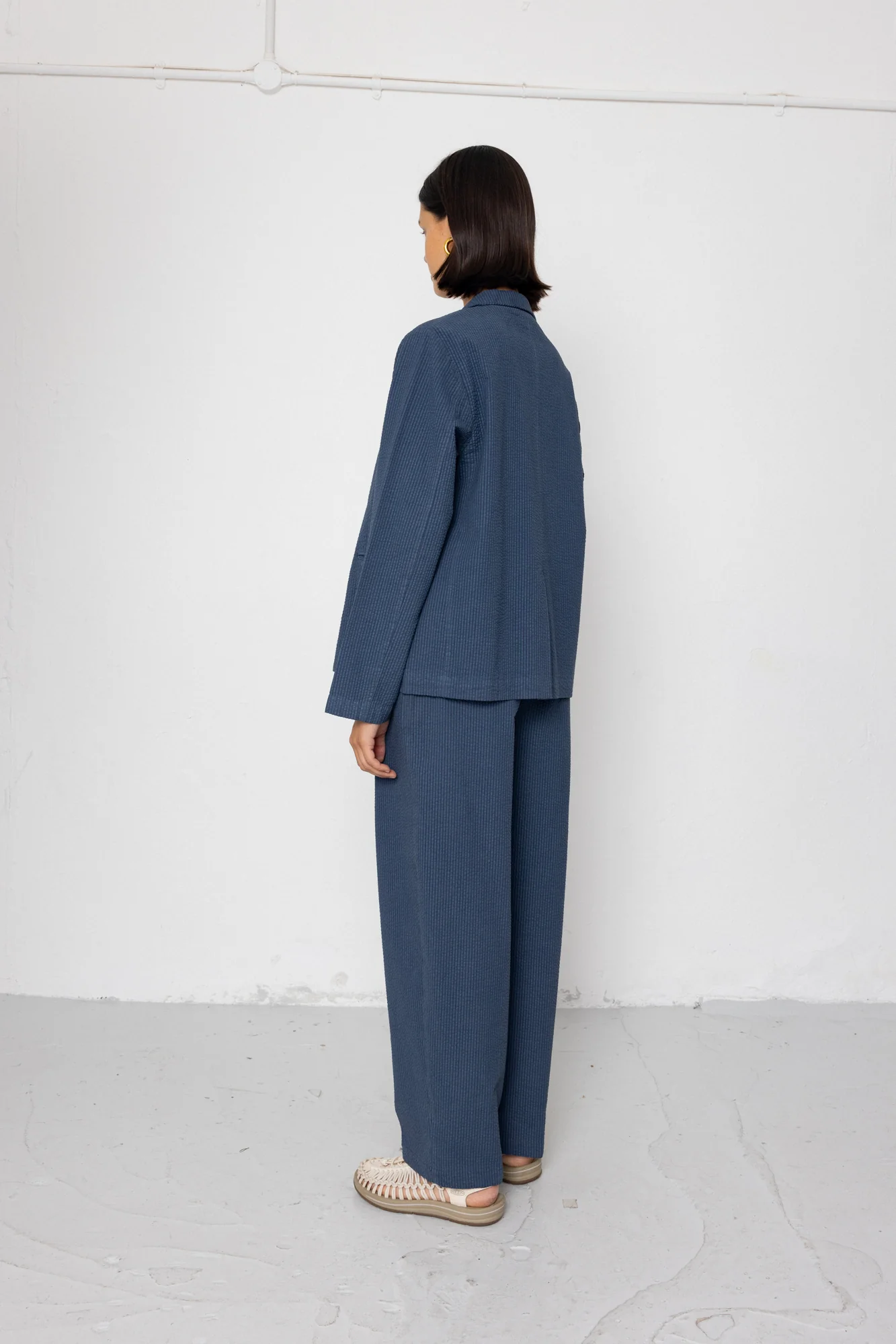 Suit Trousers - Soft Indigo Overdyed Stripe - Image 6