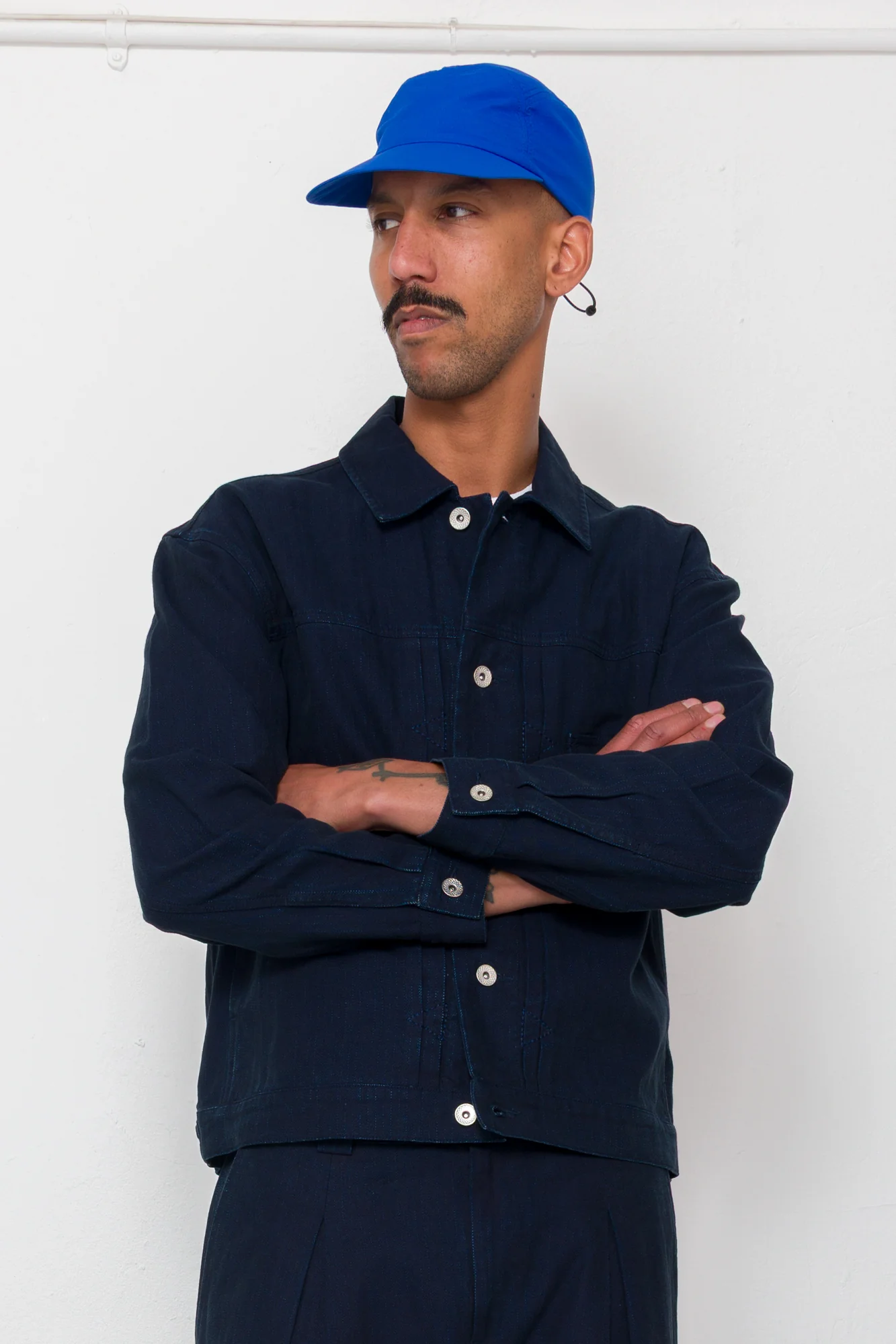 Trucker Jacket - Deep Indigo Herringbone - Image 6