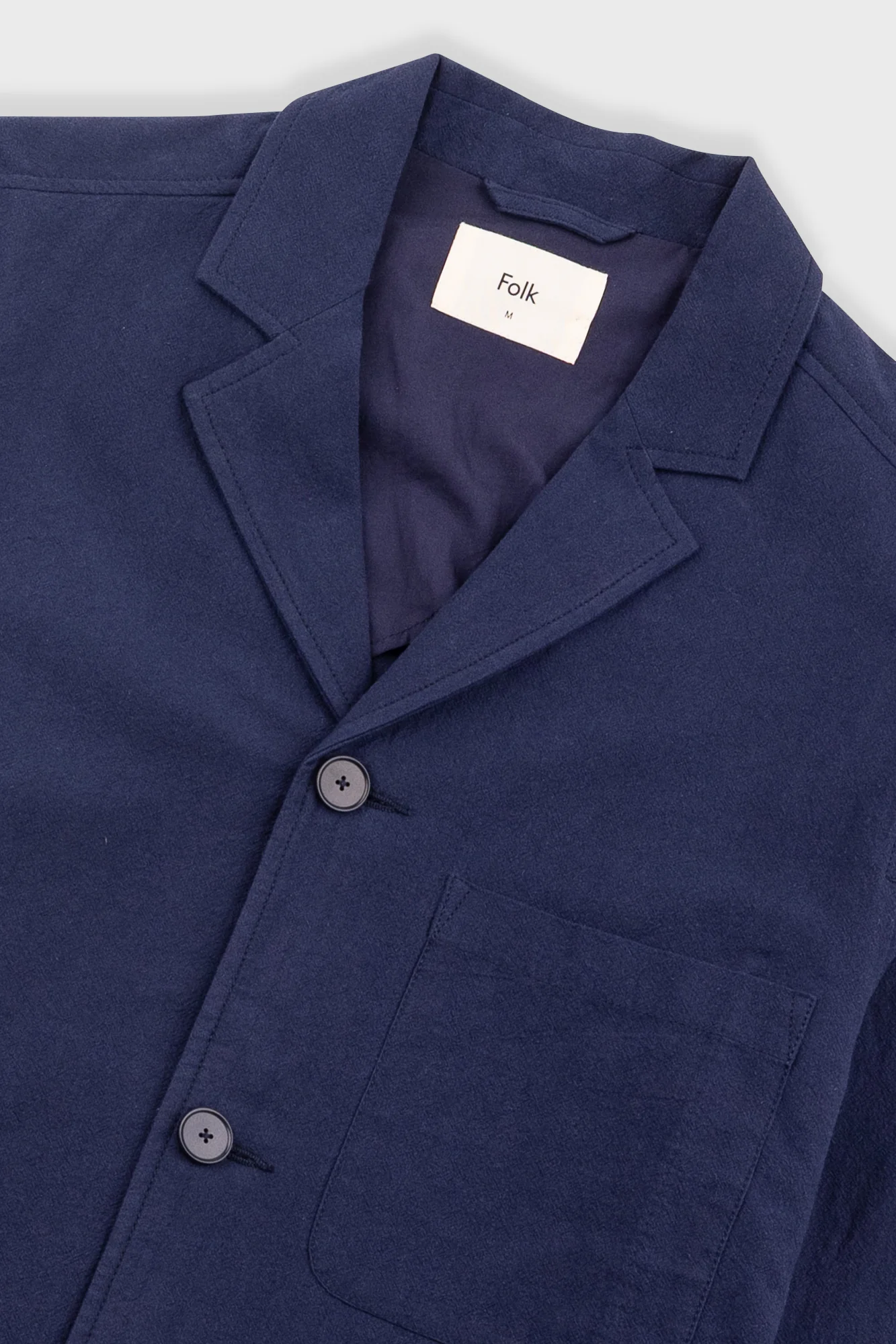 Wide Fit Blazer - Navy Textured Cotton - Image 5