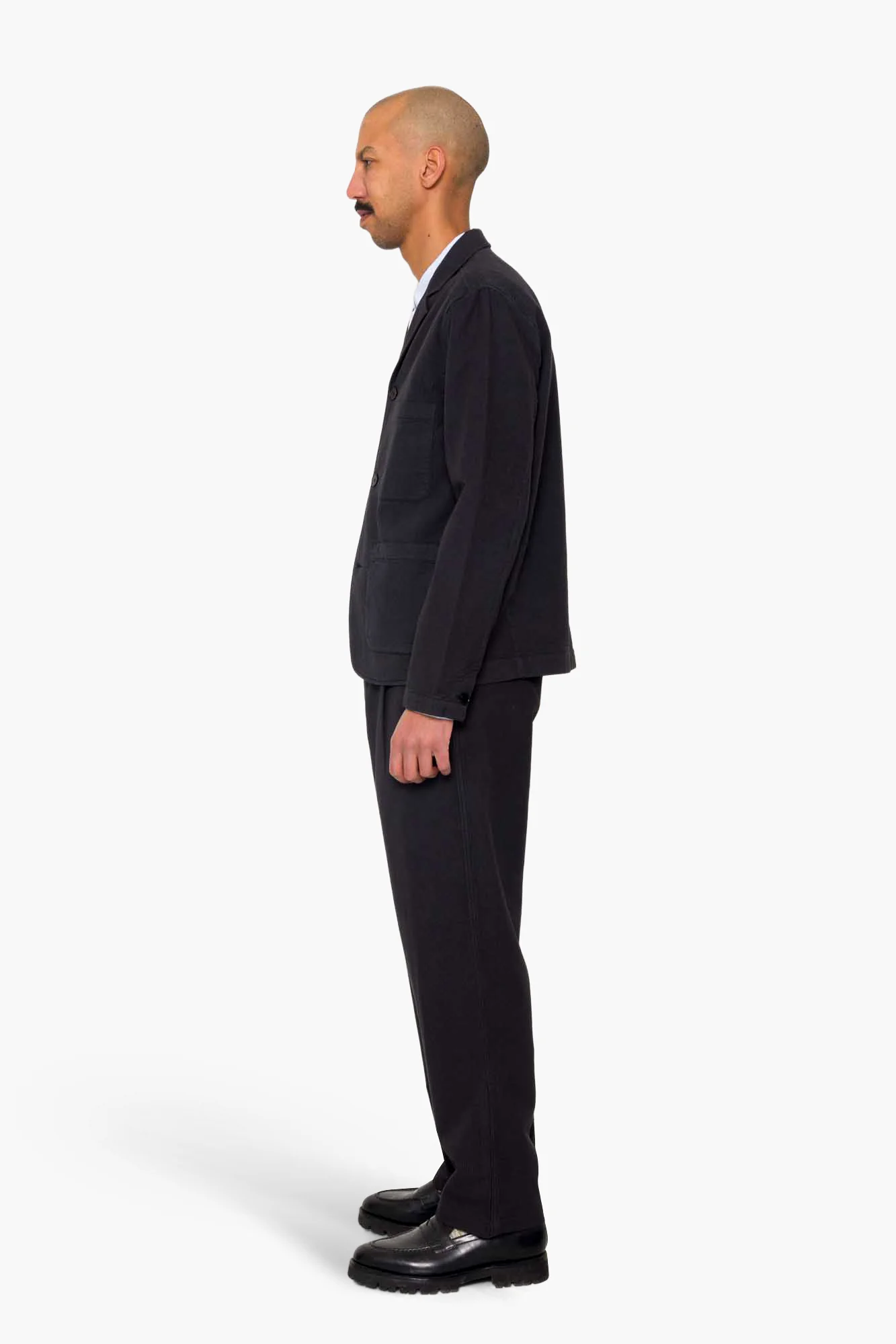 Wide Fit Blazer - Soft Black Topstitch - Image 4