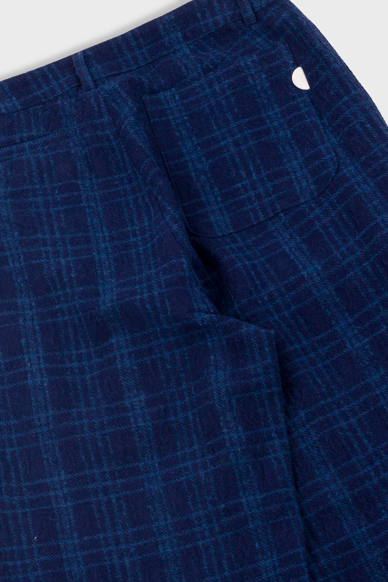 Wide Fit Trouser - Indigo Wool Check - Image 8