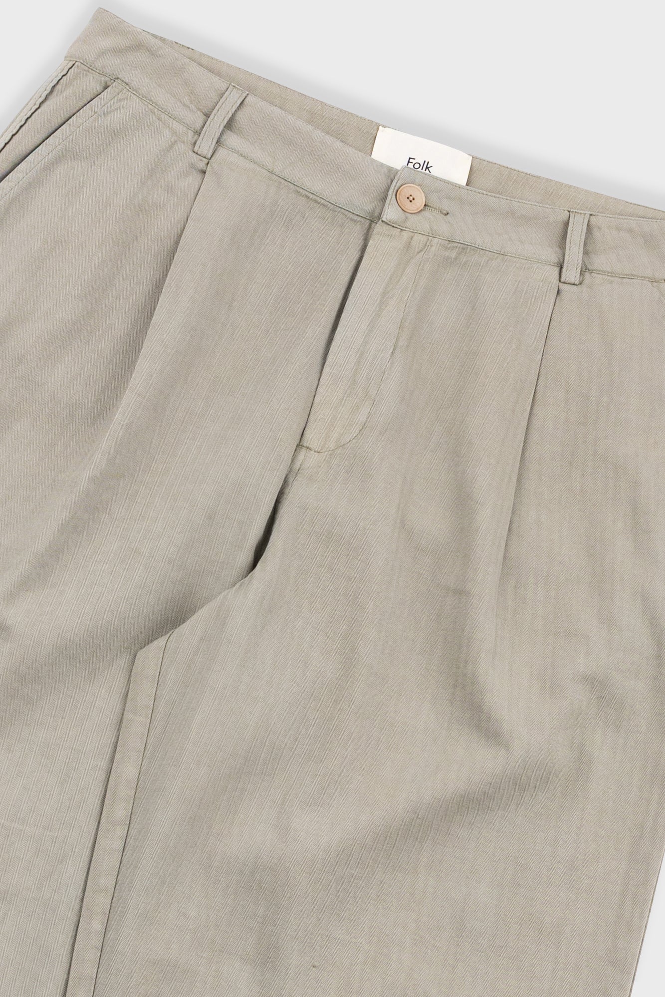 Wide Fit Trouser - Silver Sage Herringbone - Image 5
