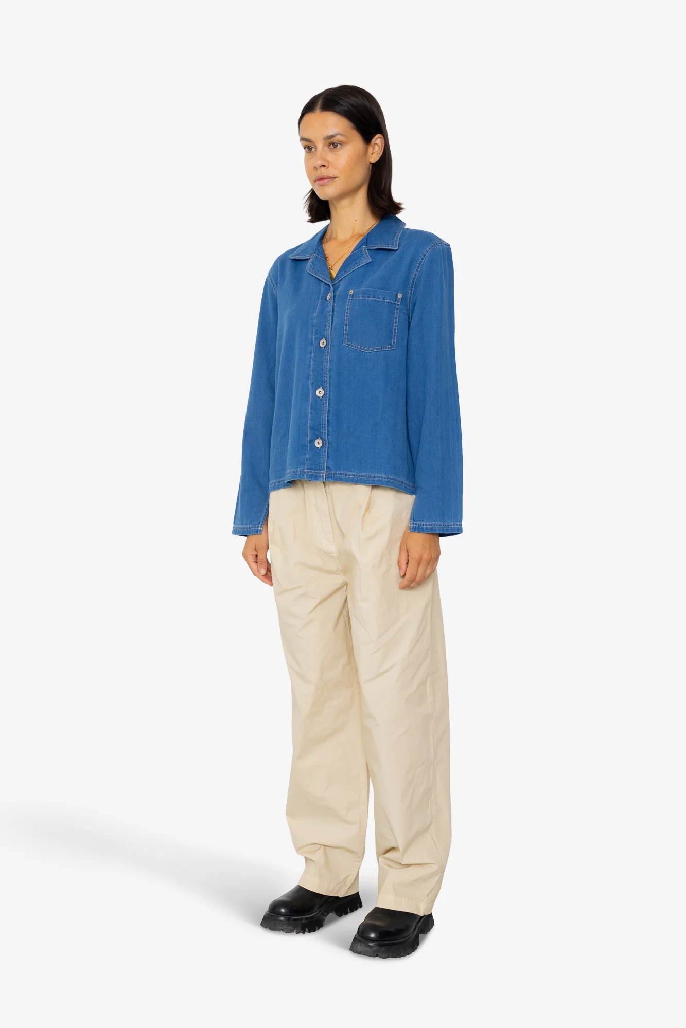 Worker Overshirt - Denim Herringbone - Image 3