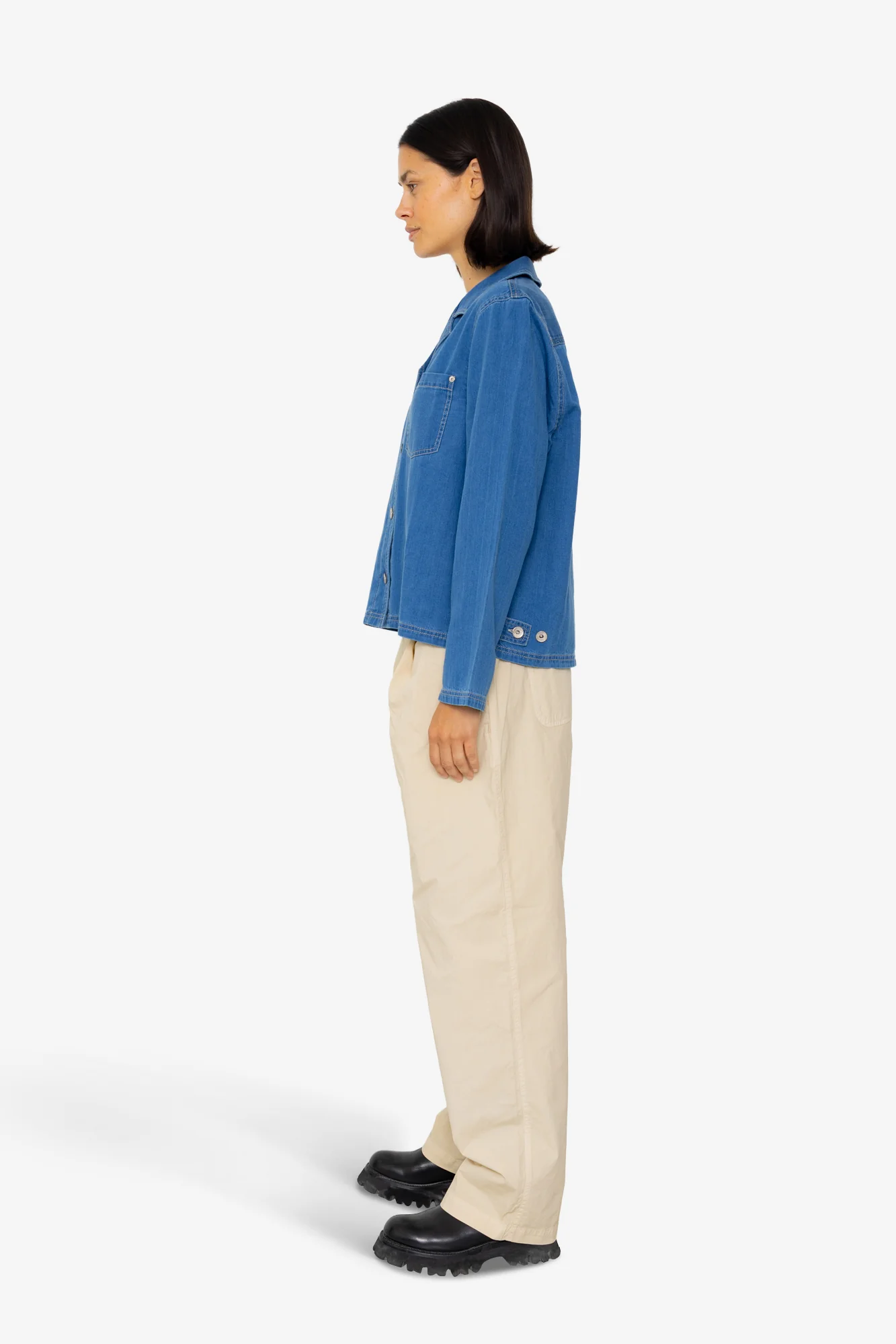Worker Overshirt - Denim Herringbone - Image 4