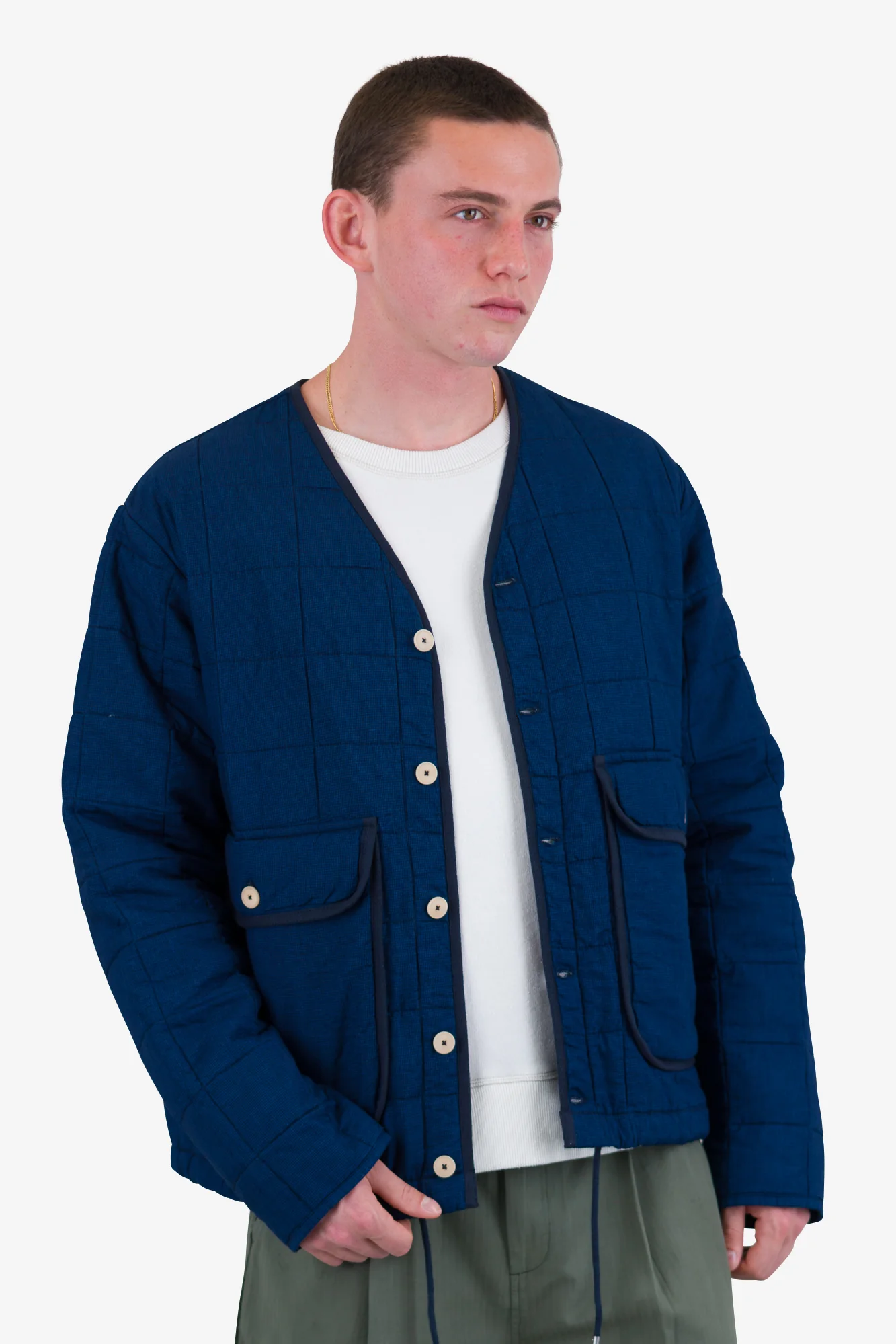 Lightweight Liner Jacket - Indigo Microcheck - Image 6