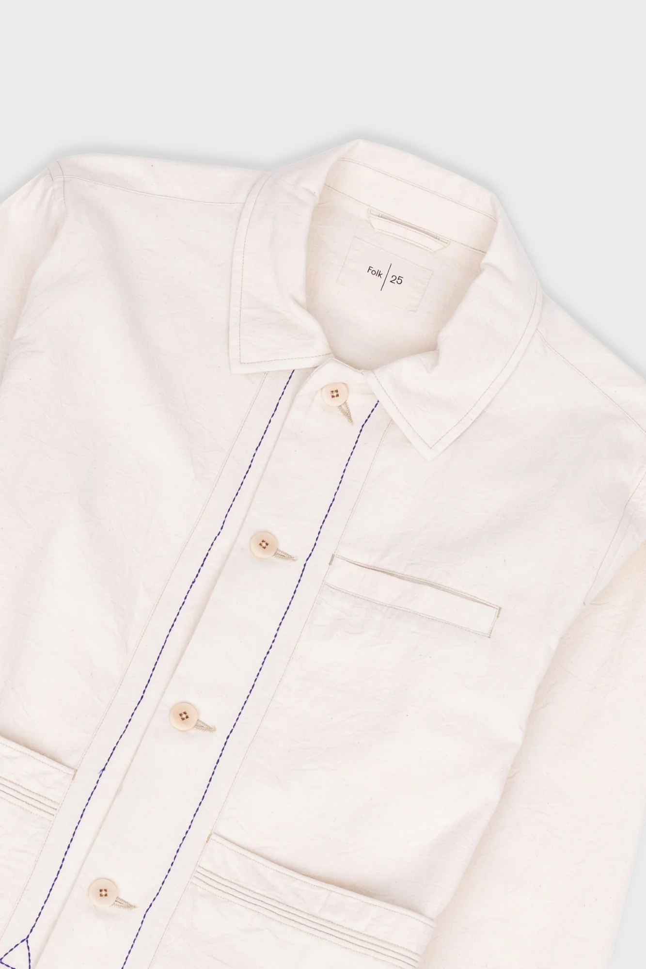 Lunar Jacket - Ecru Crinkle Canvas - Image 5