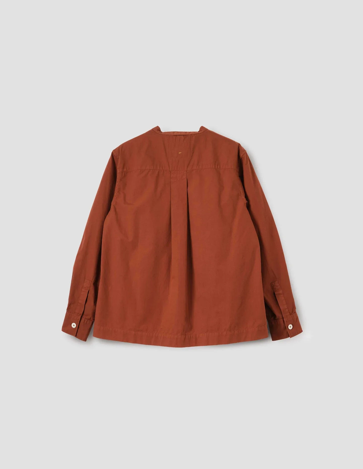 MHL | Button Through Collarless Shirt - Brick - Image 5