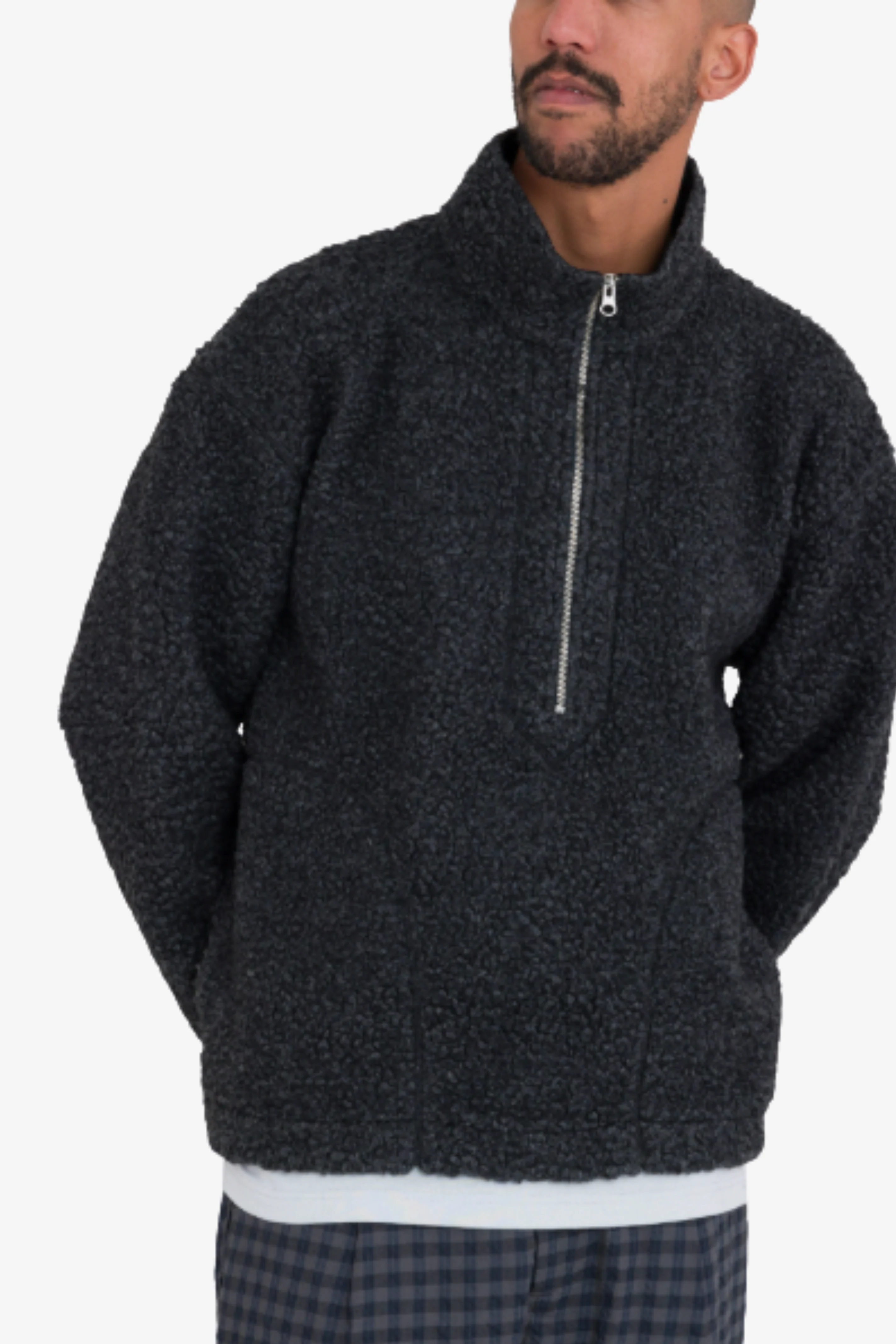 Overhead Fleece - Charcoal Curly Wool - Image 3