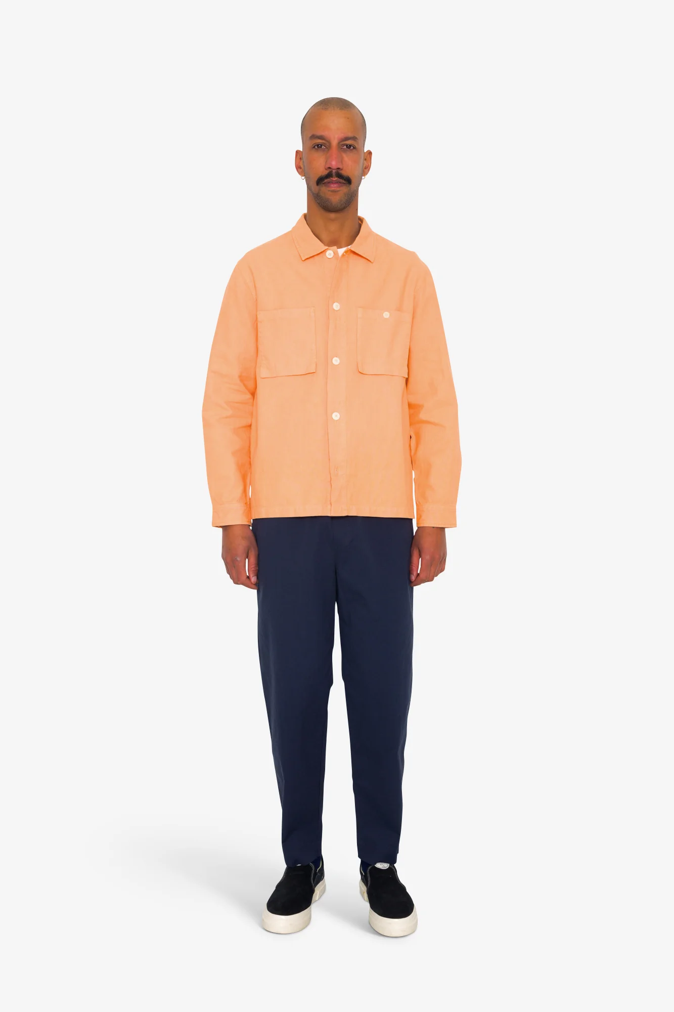 Patch Overshirt - Faded Orange Hemp Canvas - Image 2