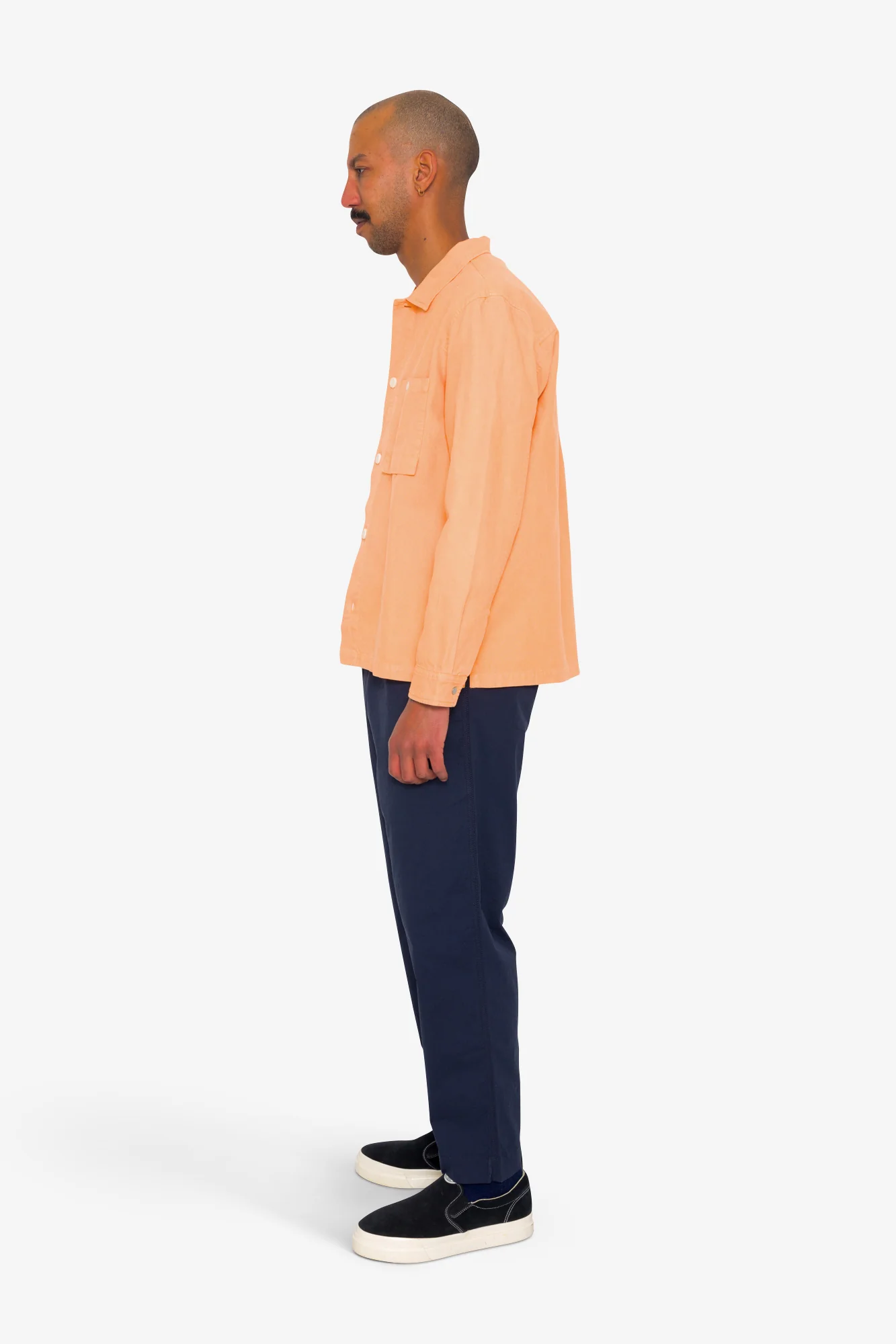 Patch Overshirt - Faded Orange Hemp Canvas - Image 4