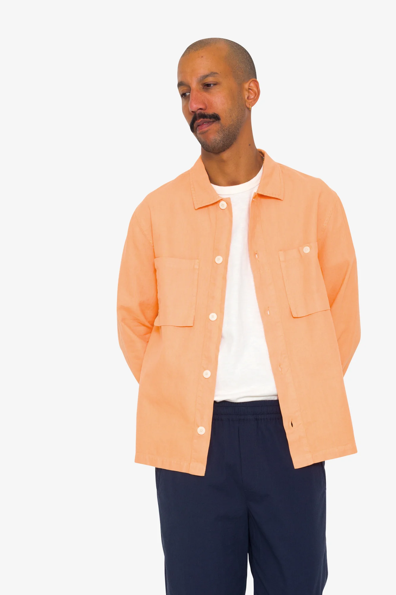 Patch Overshirt - Faded Orange Hemp Canvas - Image 7