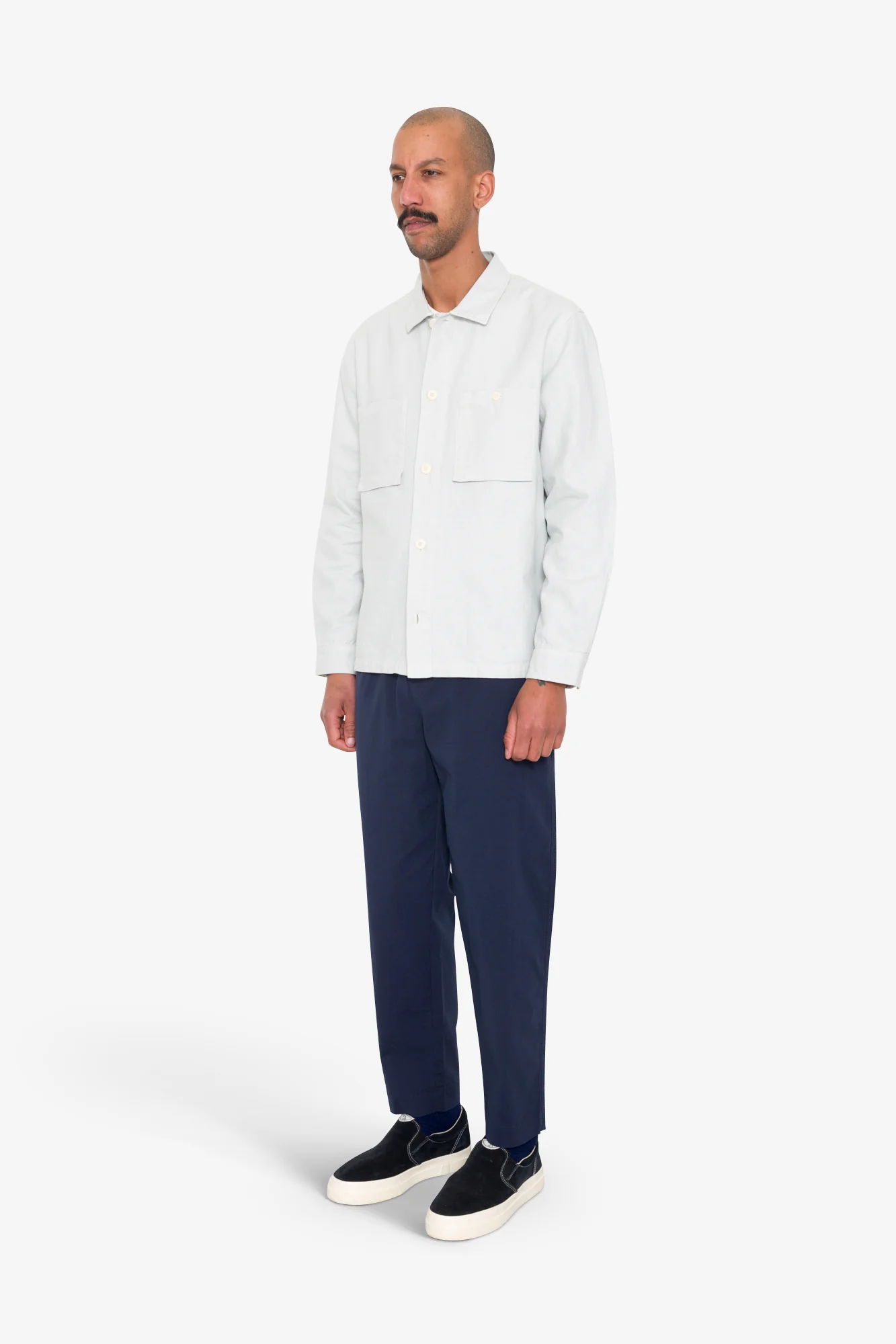 Patch Overshirt - Mineral Blue Hemp Canvas - Image 3