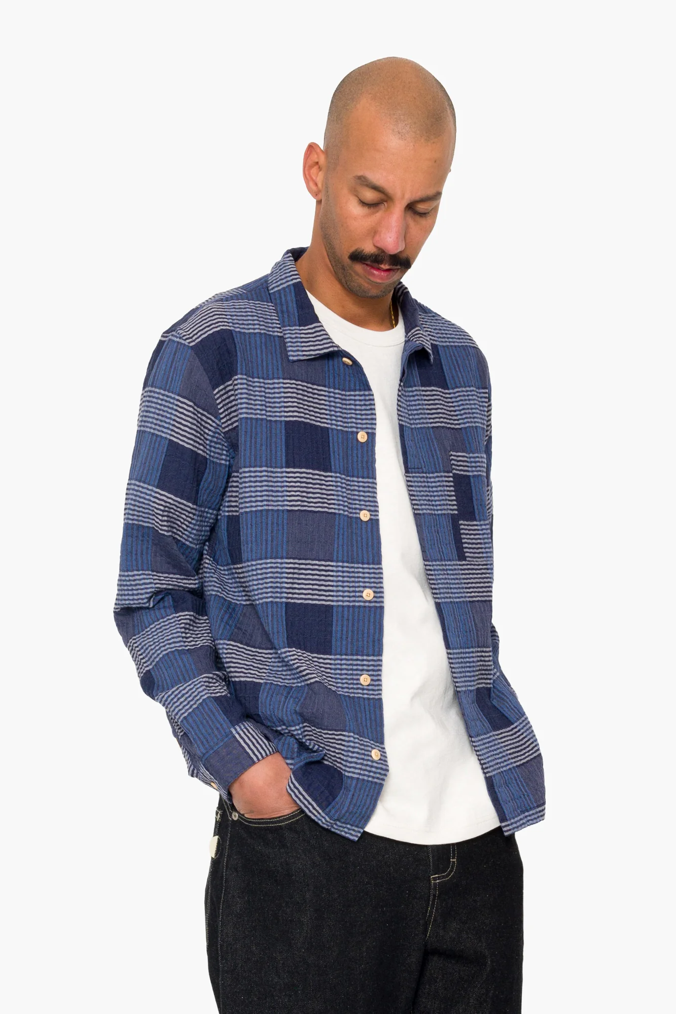 Patch Shirt - Blue Multicheck - Image 6