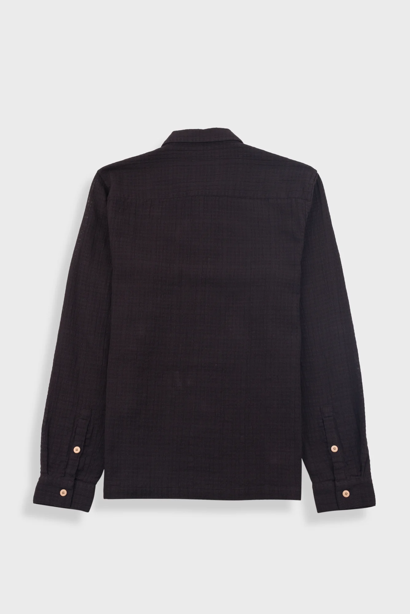 Patch Shirt - Soft Black Open Weave Check - Image 10