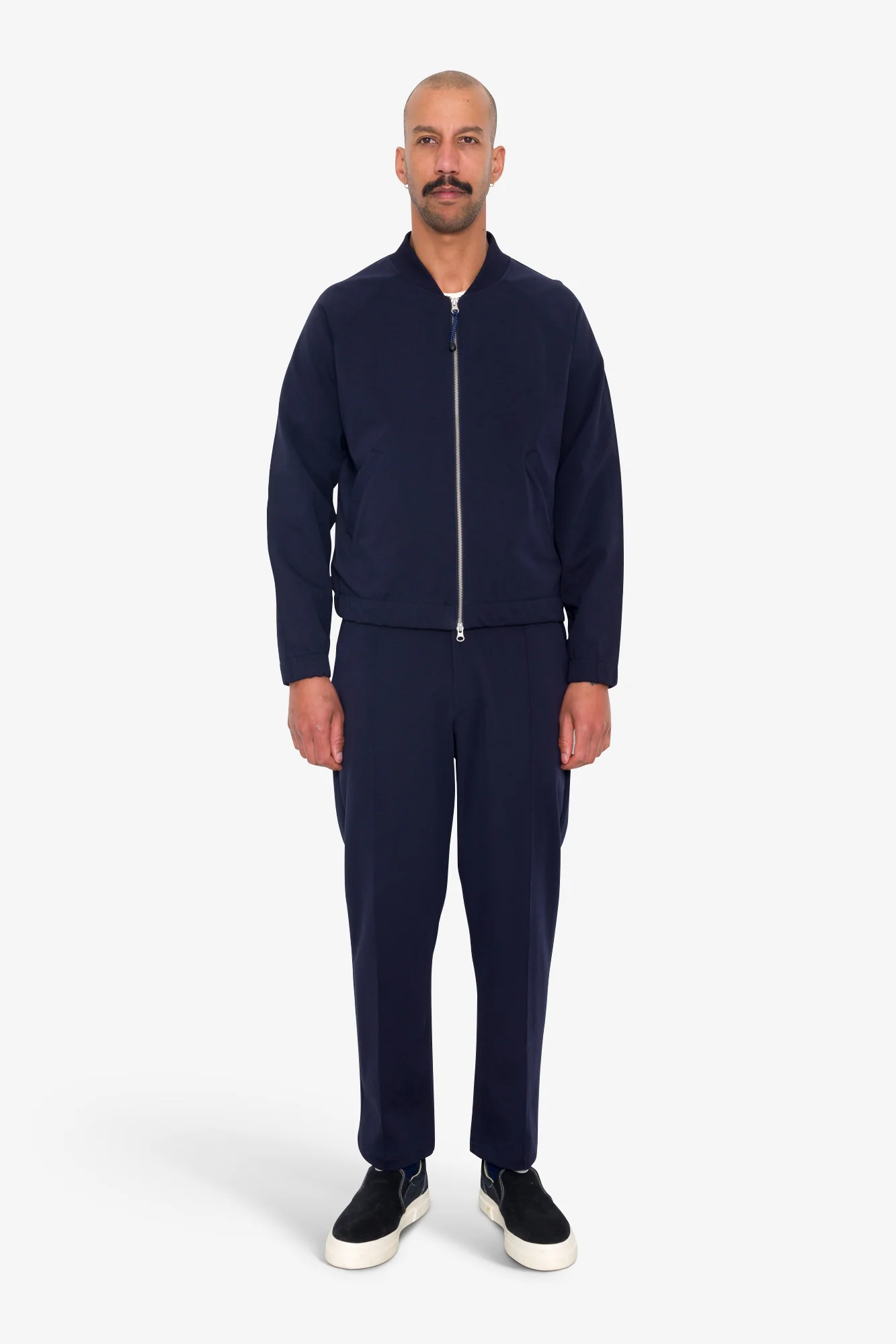 Pintuck Jersey Trouser - Navy - Image 2