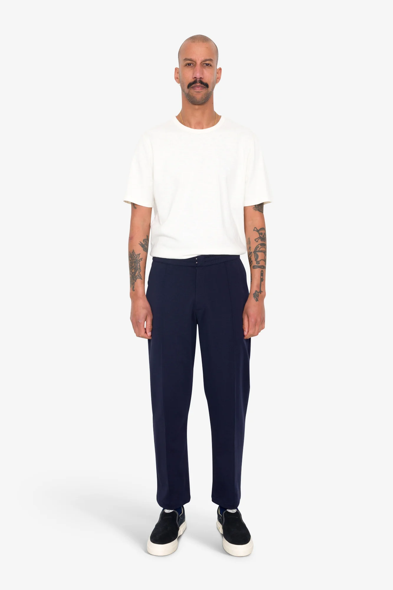 Pintuck Jersey Trouser - Navy - Image 6