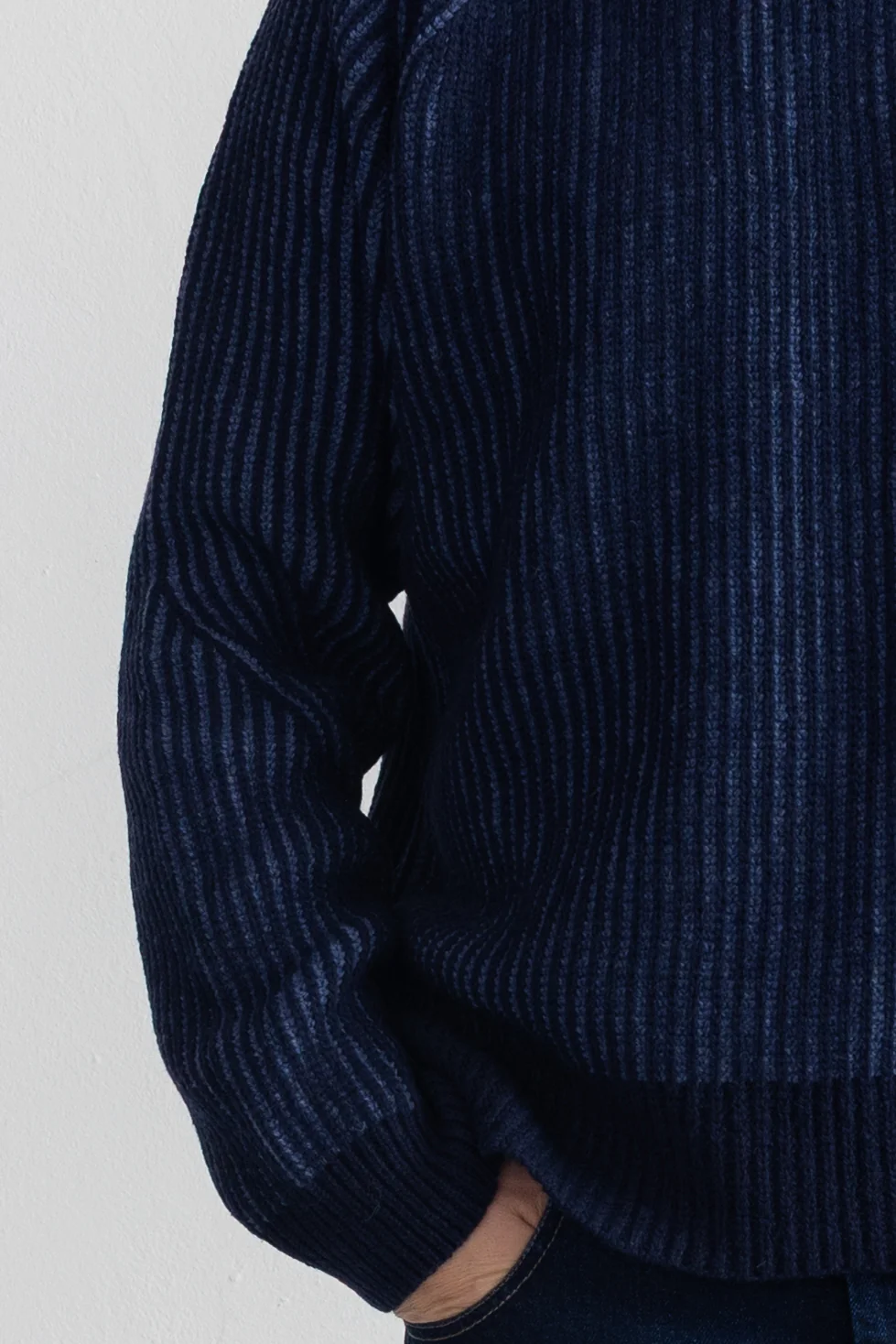 Plated Rib Crew - Navy / Soft Blue - Image 6