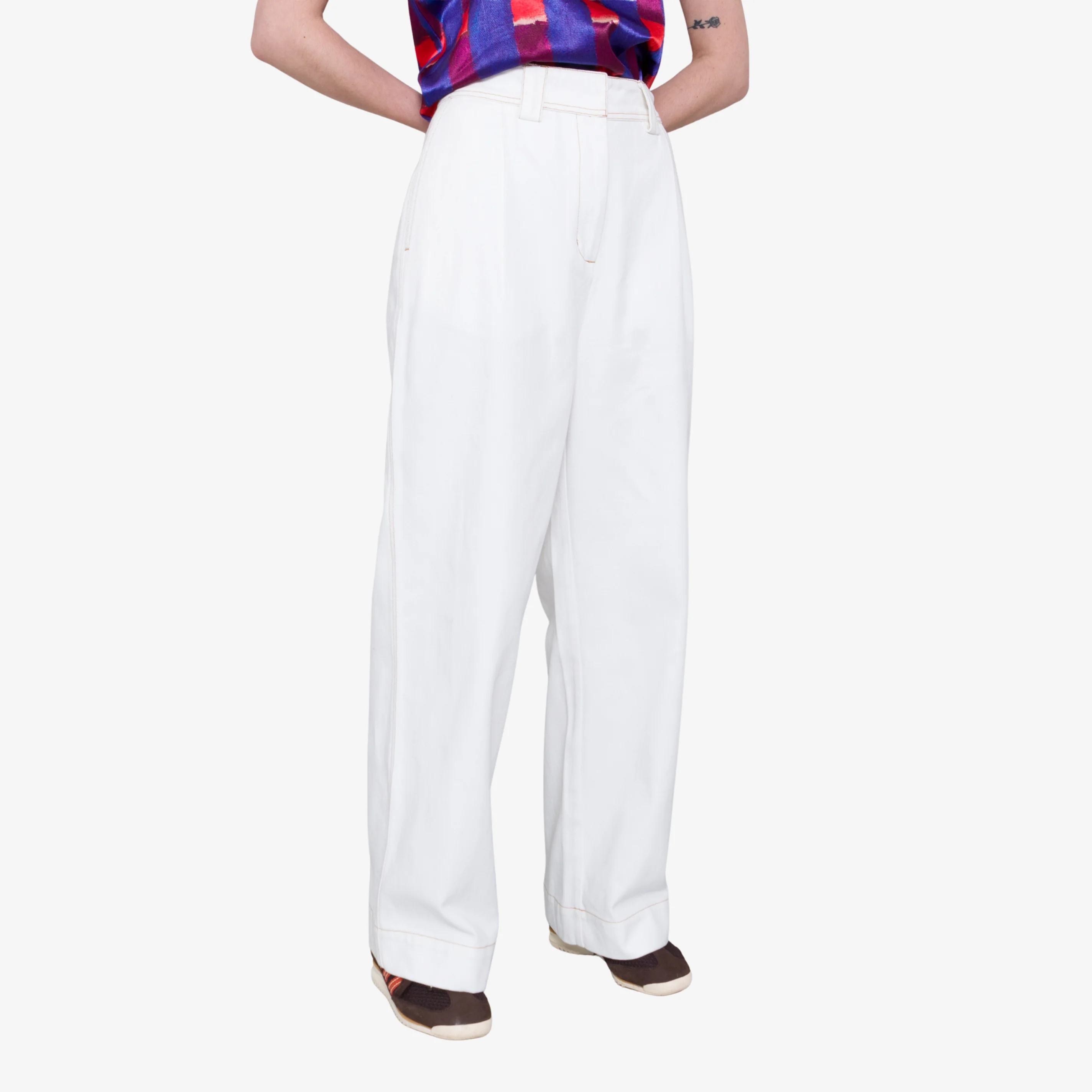 Pleated Trousers - Ecru Twill