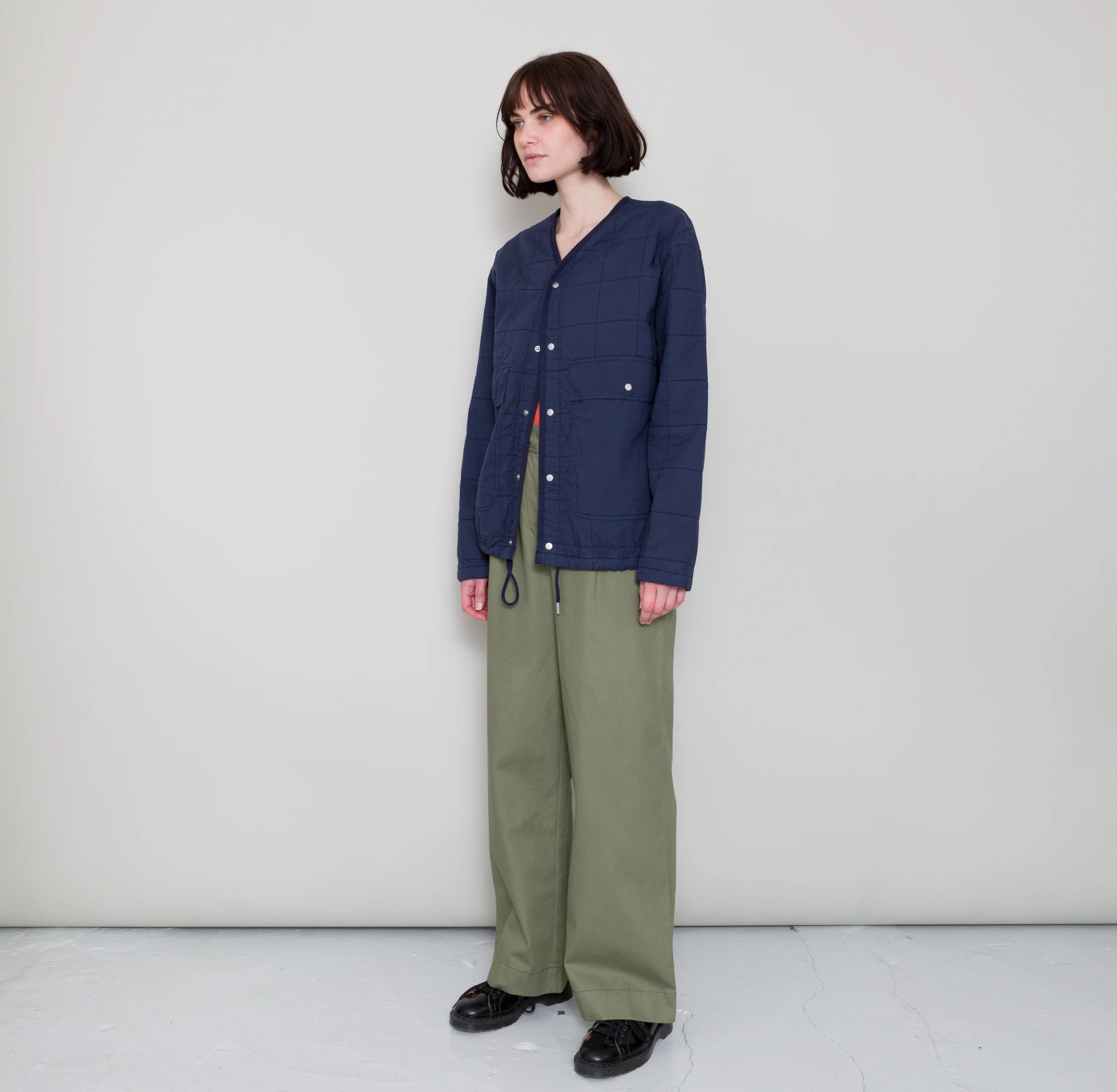 Qulited Boxy Jacket - Soft Navy