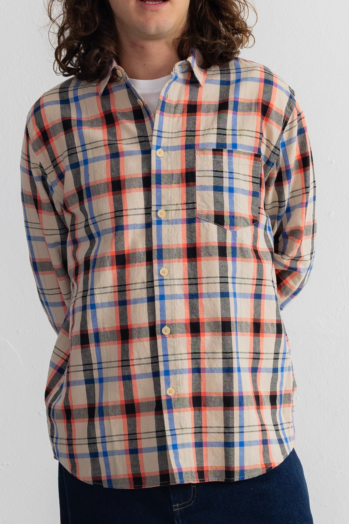 Relaxed Fit Shirt - Ecru Multi Check - Image 5