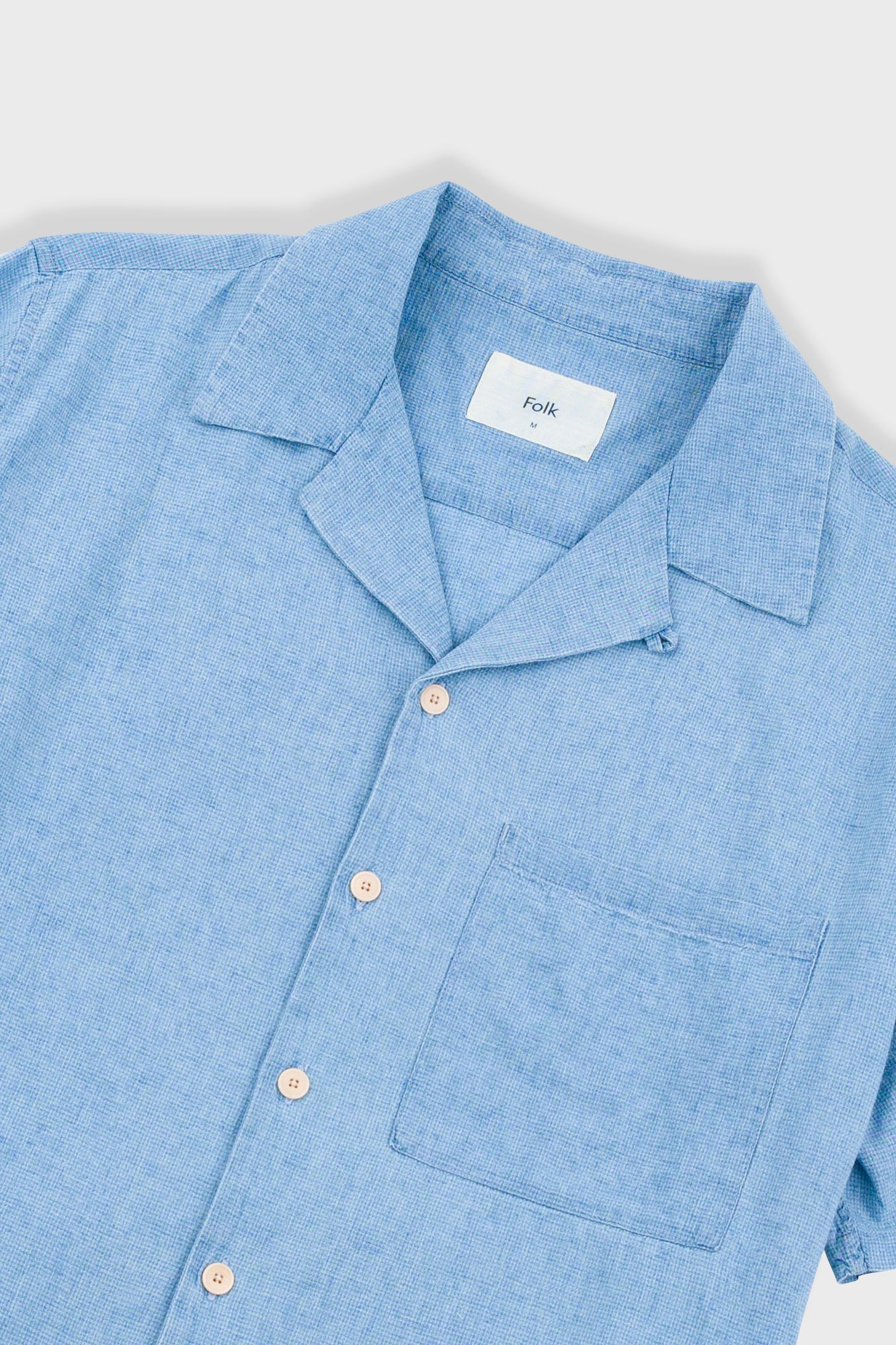 Relaxed Soft Collar Shirt - Indigo Microcheck - Image 8