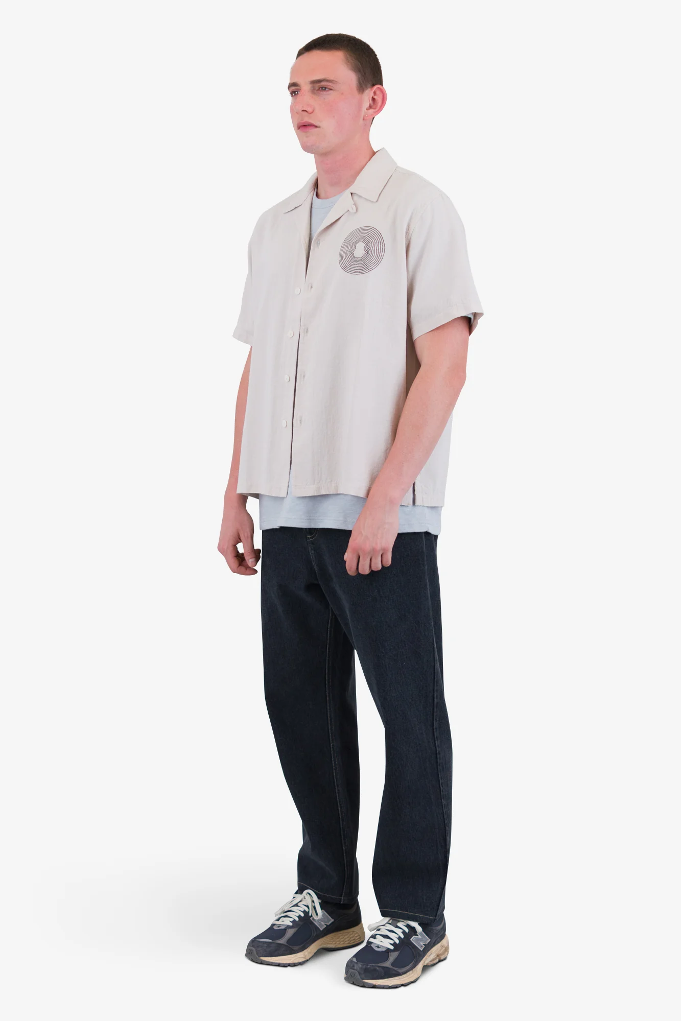 Relaxed Soft Collar Shirt - Light Stone - Image 3
