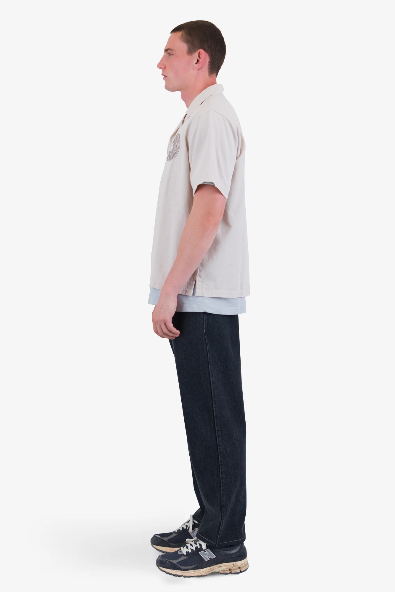 Relaxed Soft Collar Shirt - Light Stone - Image 4