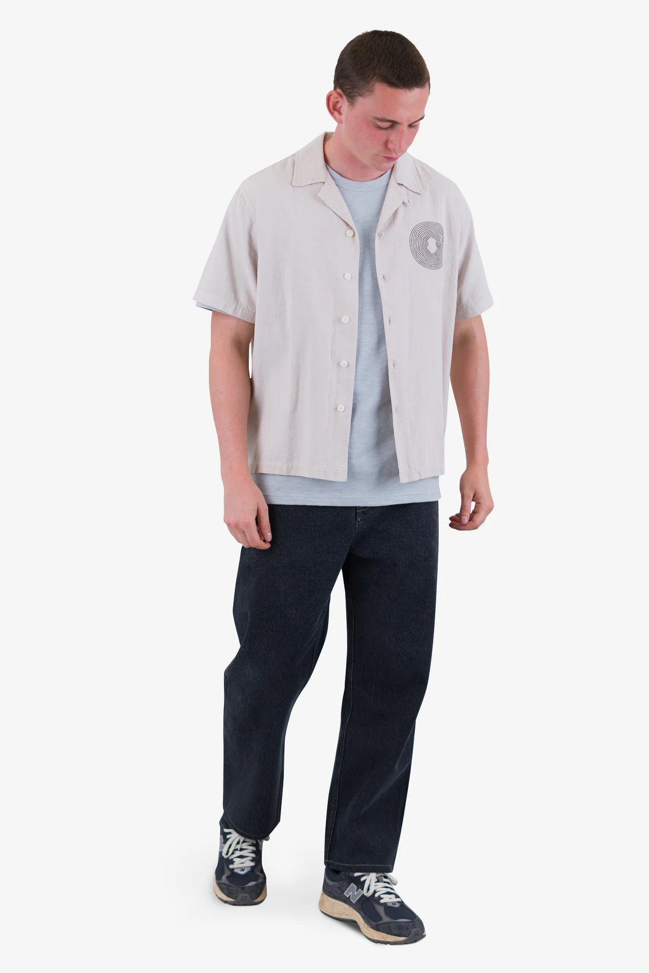 Relaxed Soft Collar Shirt - Light Stone - Image 6