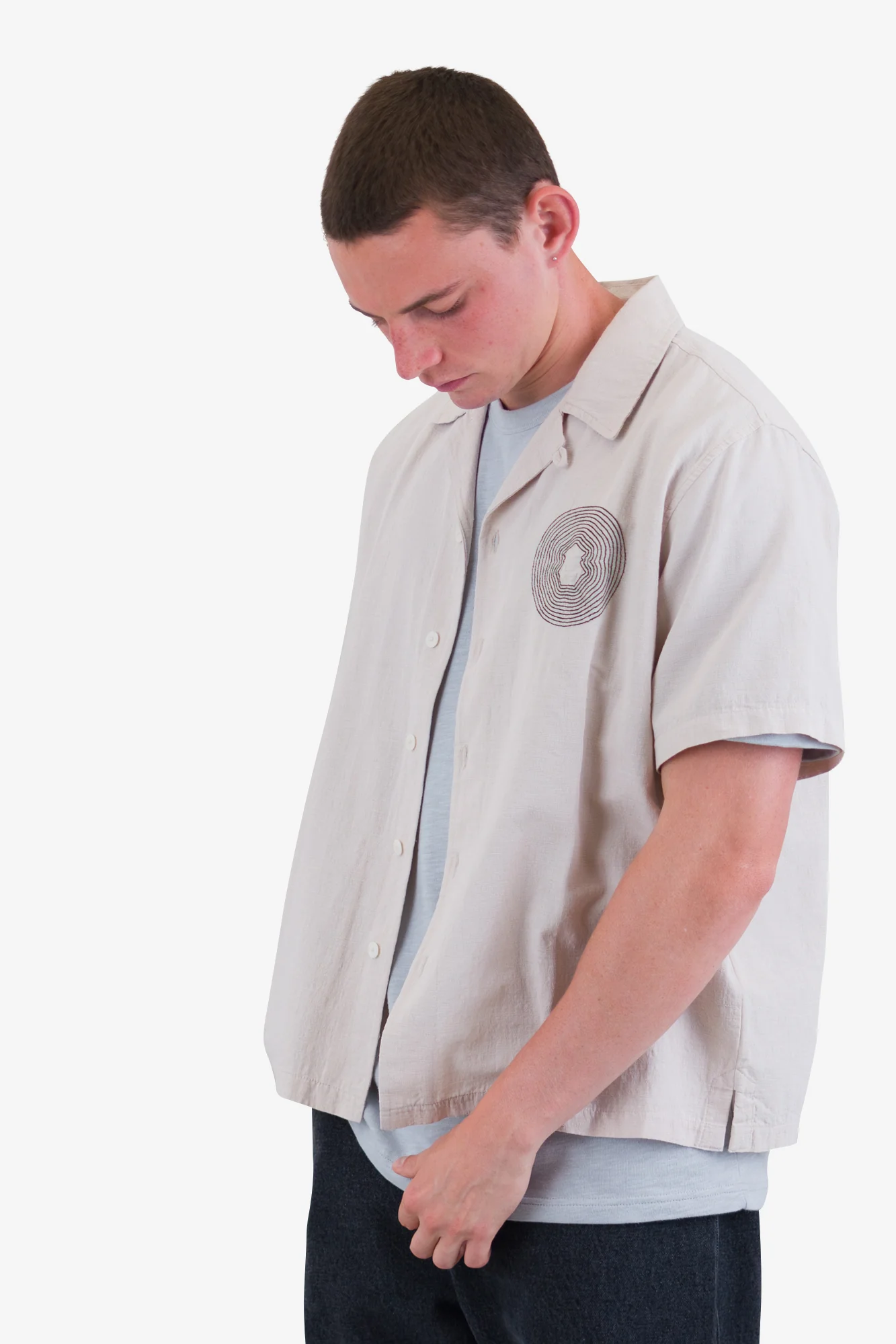 Relaxed Soft Collar Shirt - Light Stone - Image 7