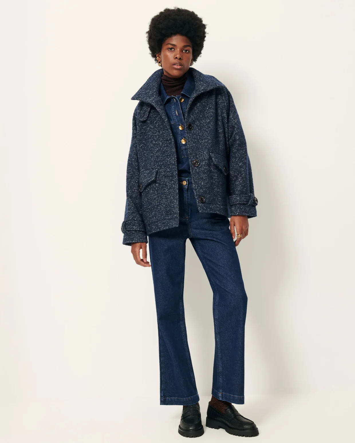 Sessun | Lee Valley Coat - Denim Wool - Image 2