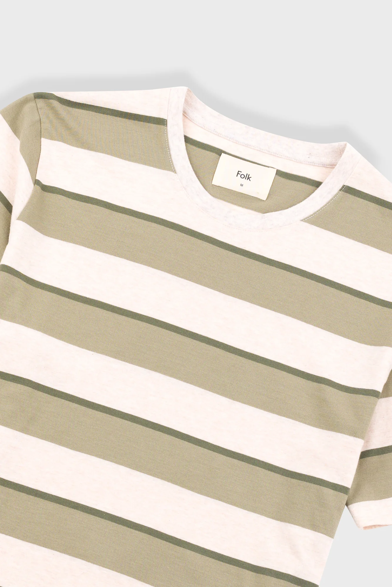 Shadow Stripe T-Shirt - Light Sage Melange - Image 5