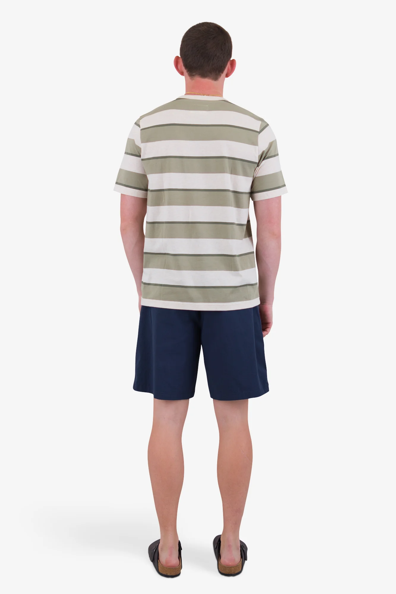 Shadow Stripe T-Shirt - Light Sage Melange - Image 8