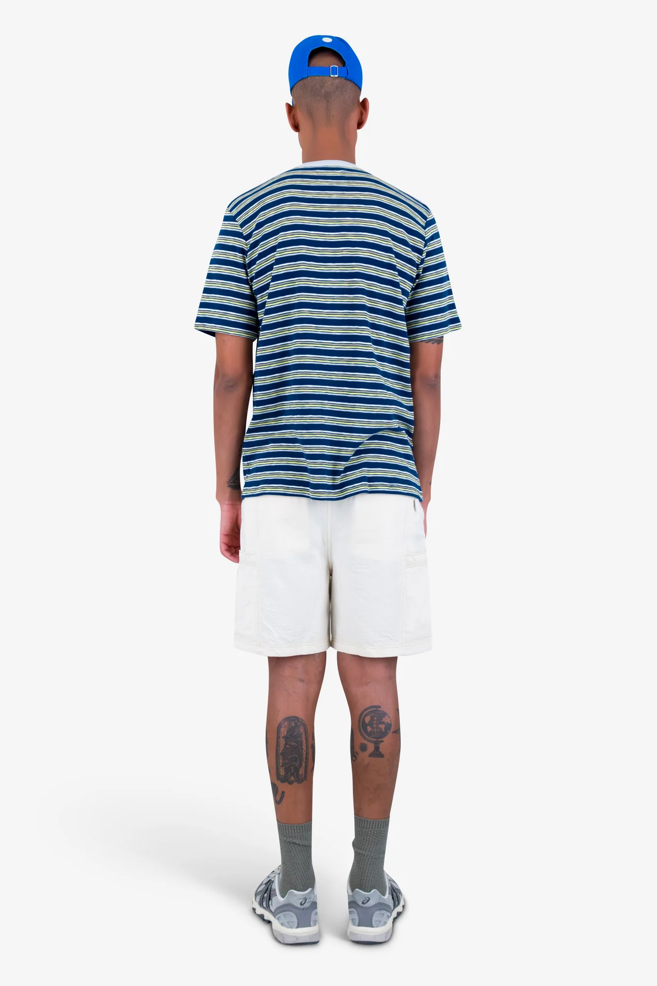 Short Sleeve Multistripe T-Shirt - Deep Blue Mix - Image 10
