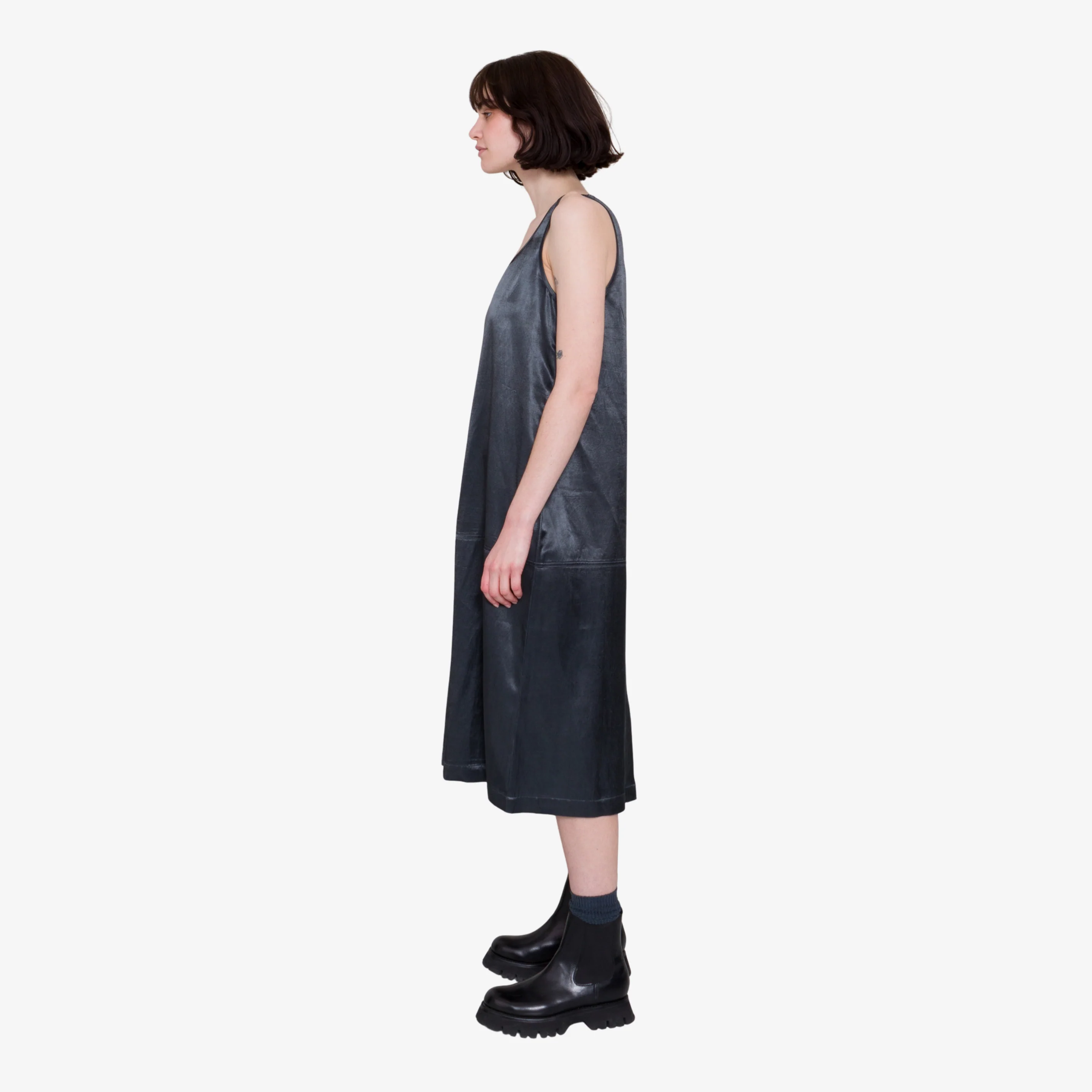 Slip Dress - Coal Satin - Image 3