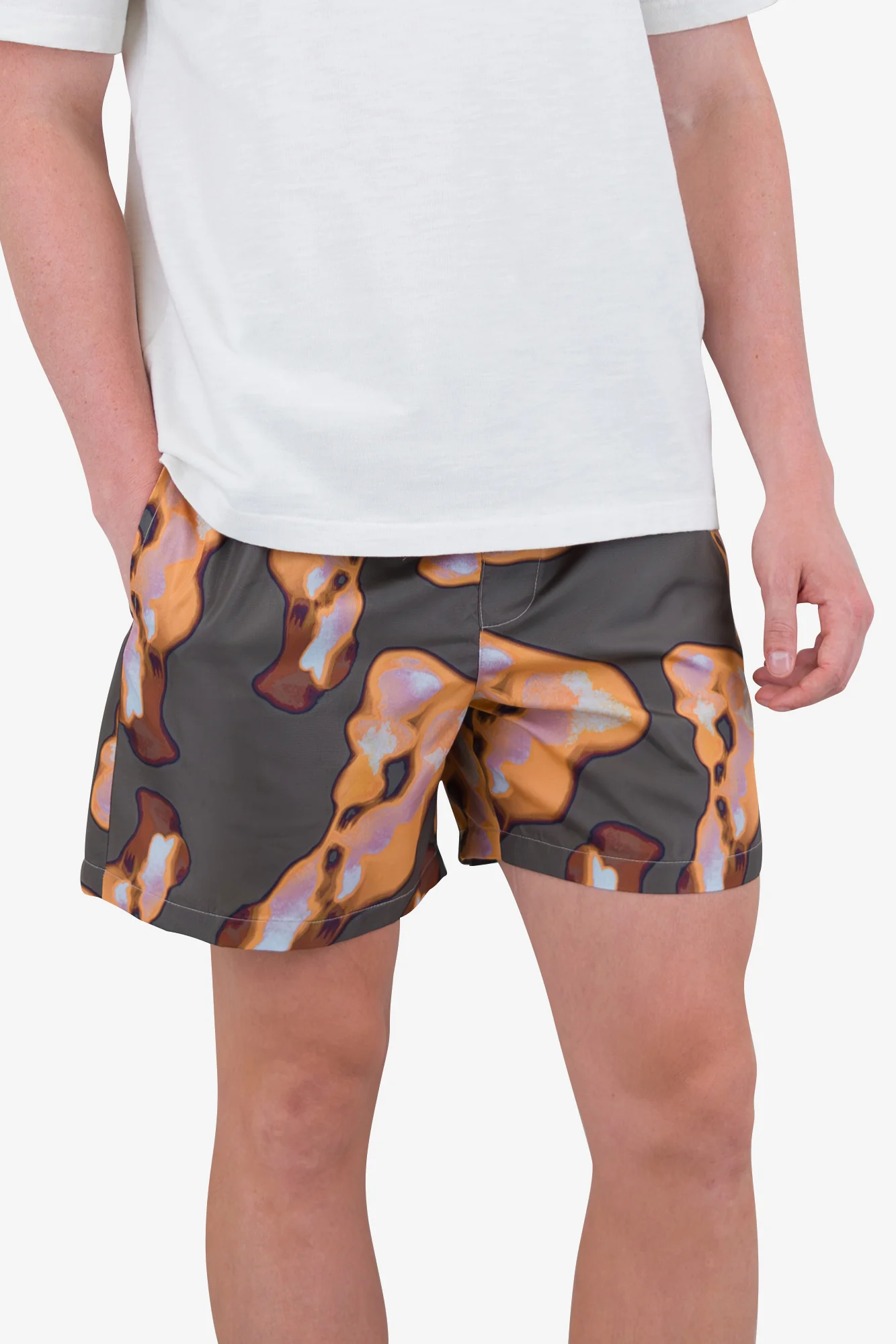 Swimshort - Orange / Sage Shadow Print - Image 6