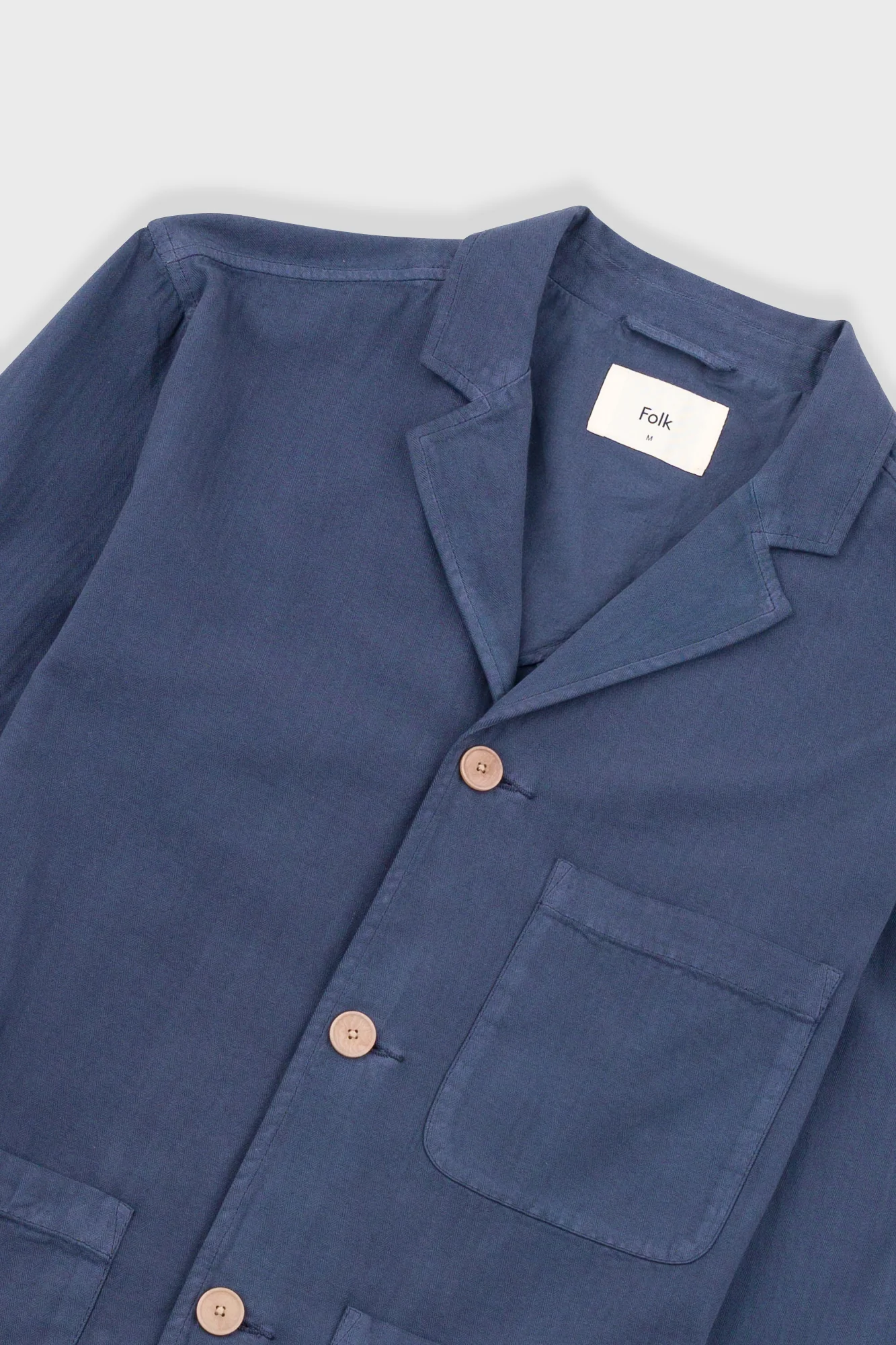 Wide Fit Blazer - Soft Navy Herringbone - Image 5