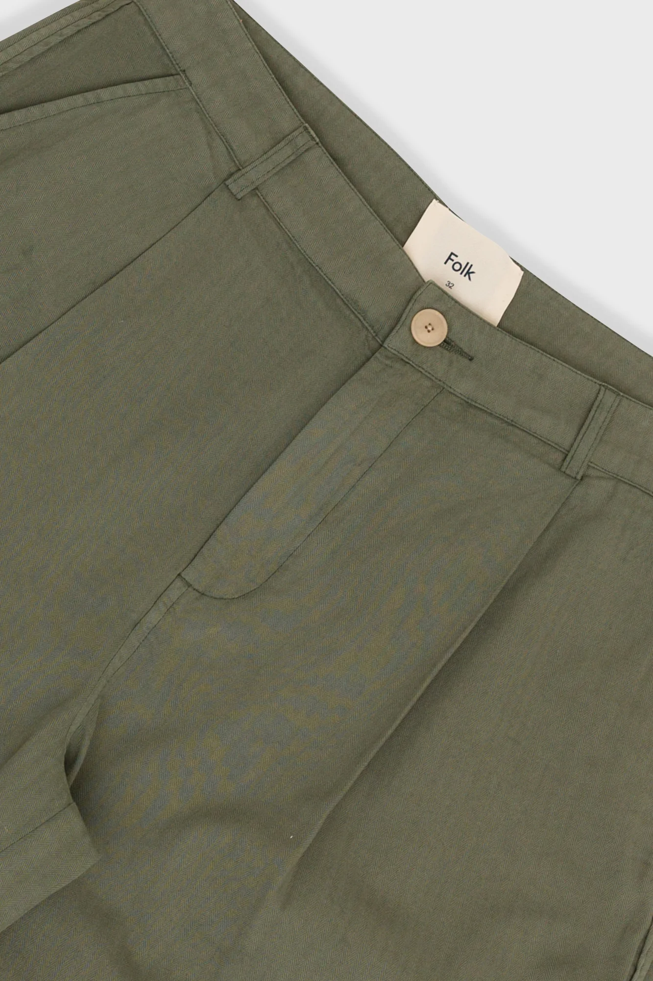 Wide Fit Short - Dark Sage Herringbone - Image 5