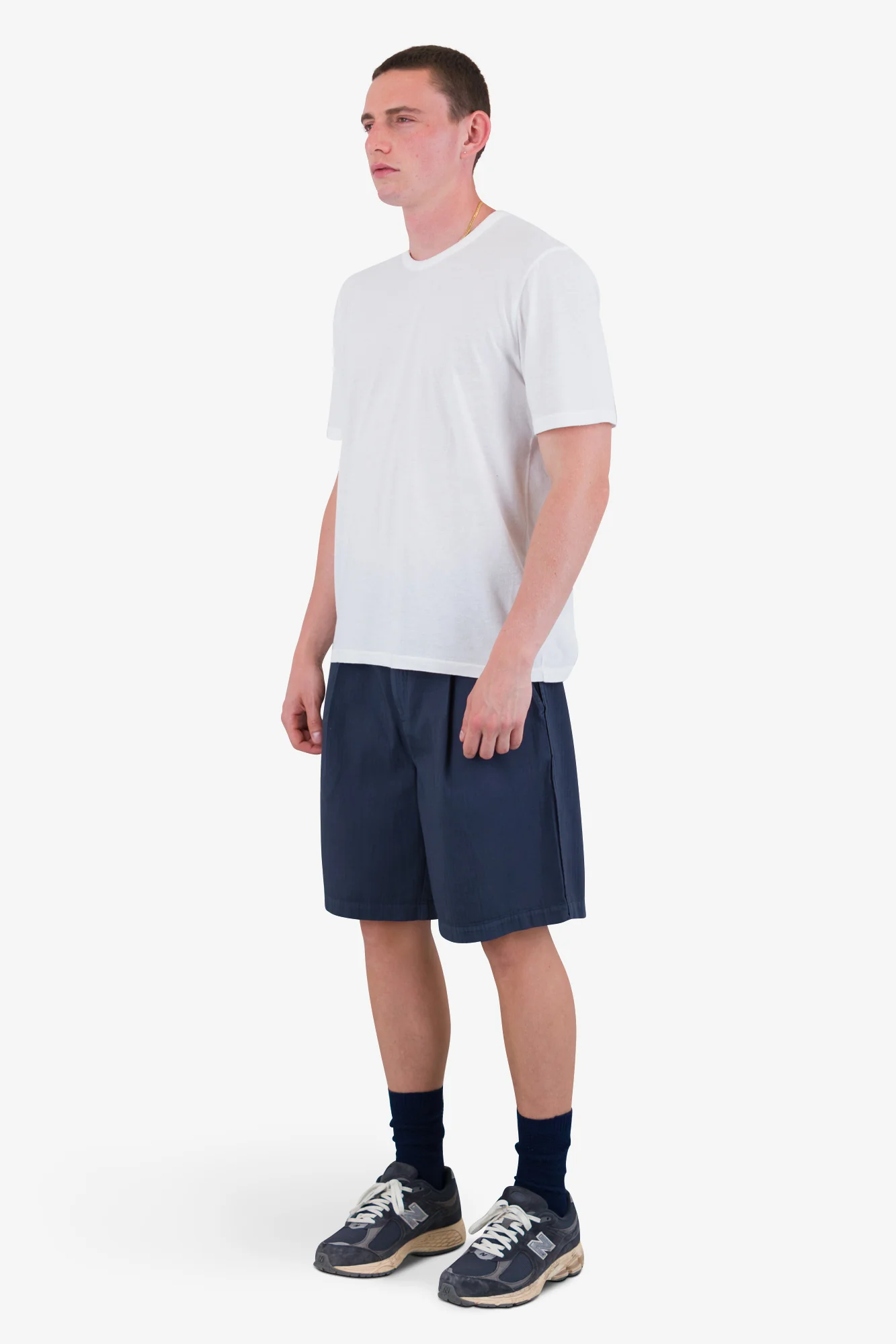 Wide Fit Short - Soft Navy Herringbone - Image 3
