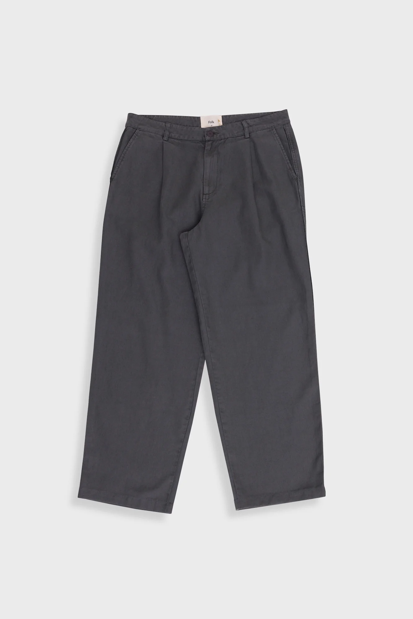 Wide Fit Trouser - Charcoal Hemp Canvas