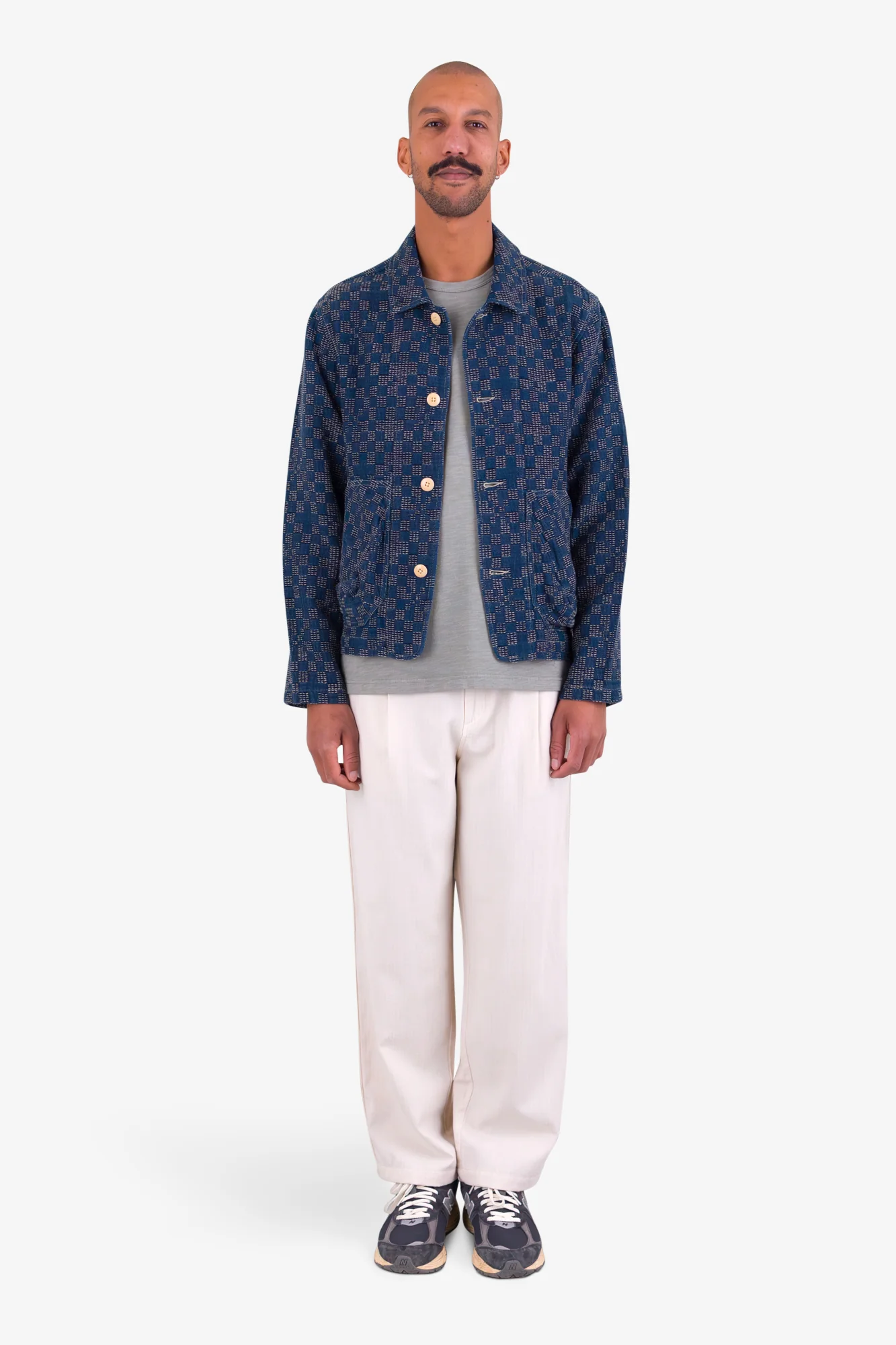 Wide Fit Trouser - Pumice Herringbone - Image 2