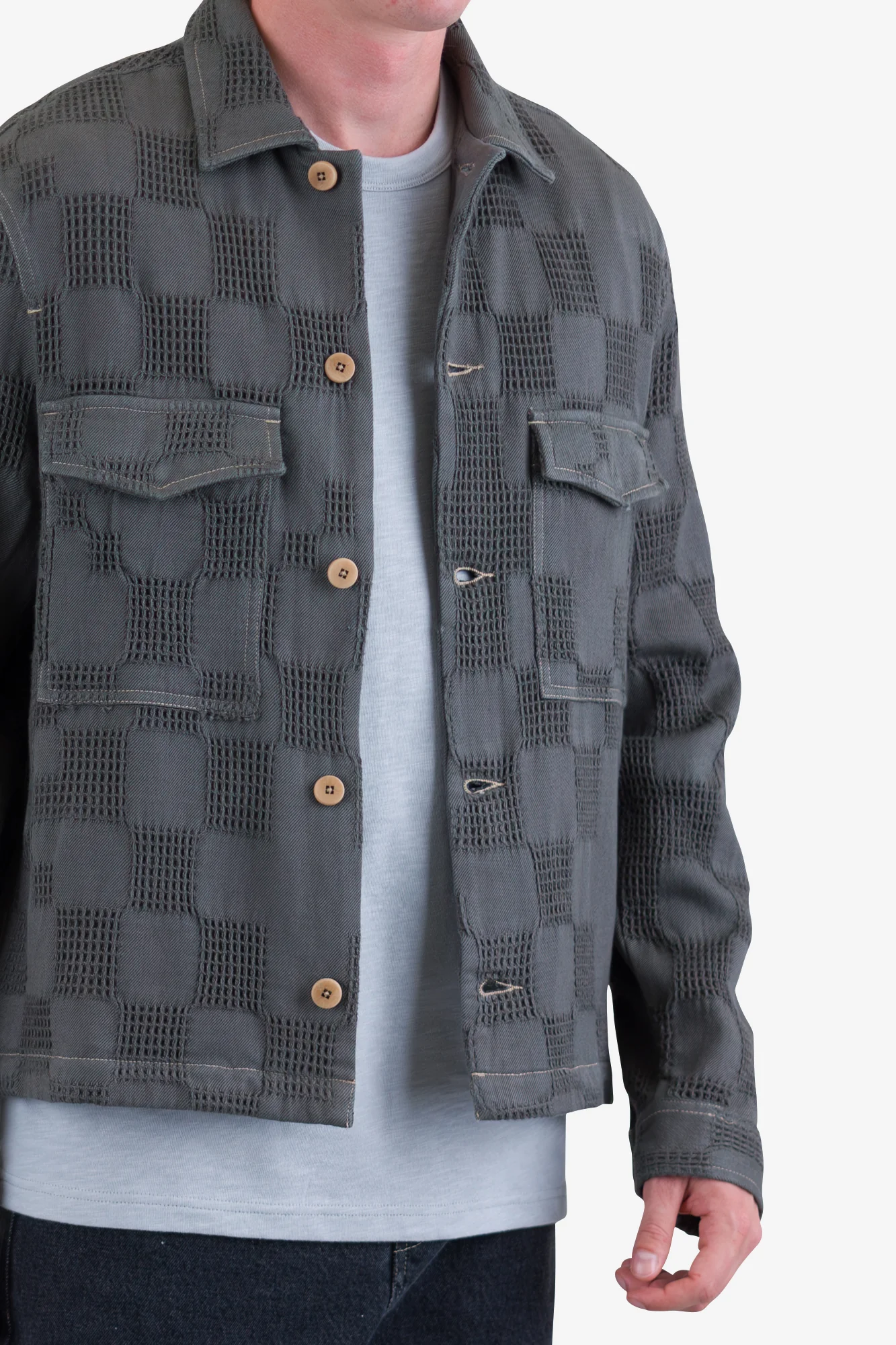 Zaki Jacket - Soft Black Waffle Check - Image 6